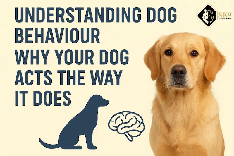 Professional dog trainer explaining dog behaviour cues to owner in Kent